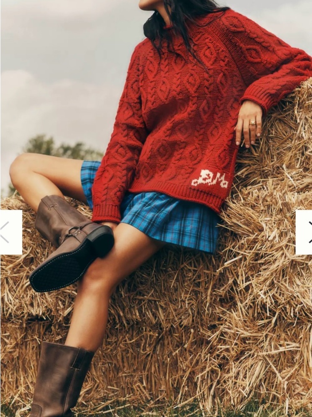 Damson Madder Stitch Interest Cable Knit Red Sweater US 8